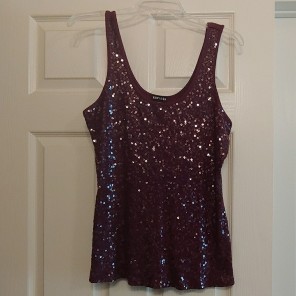 Marron Sequin Tank - Picture 1 of 2